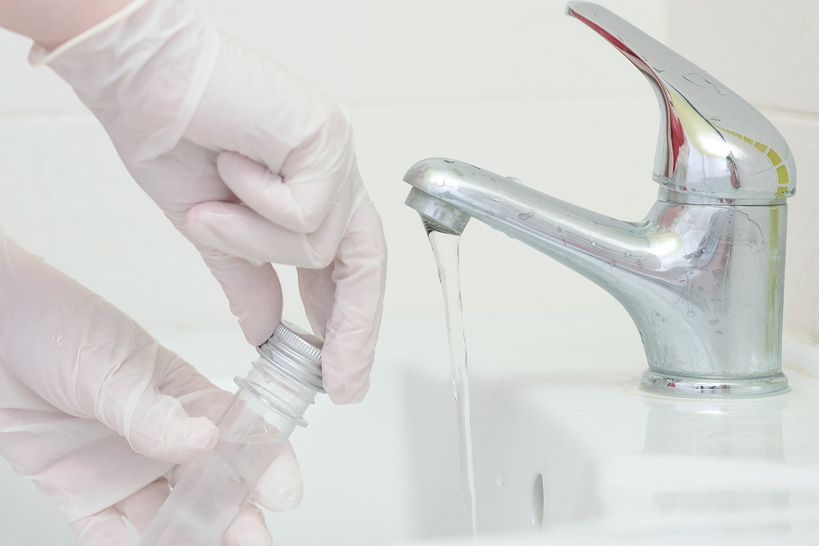 Tap water analysis quality control concept