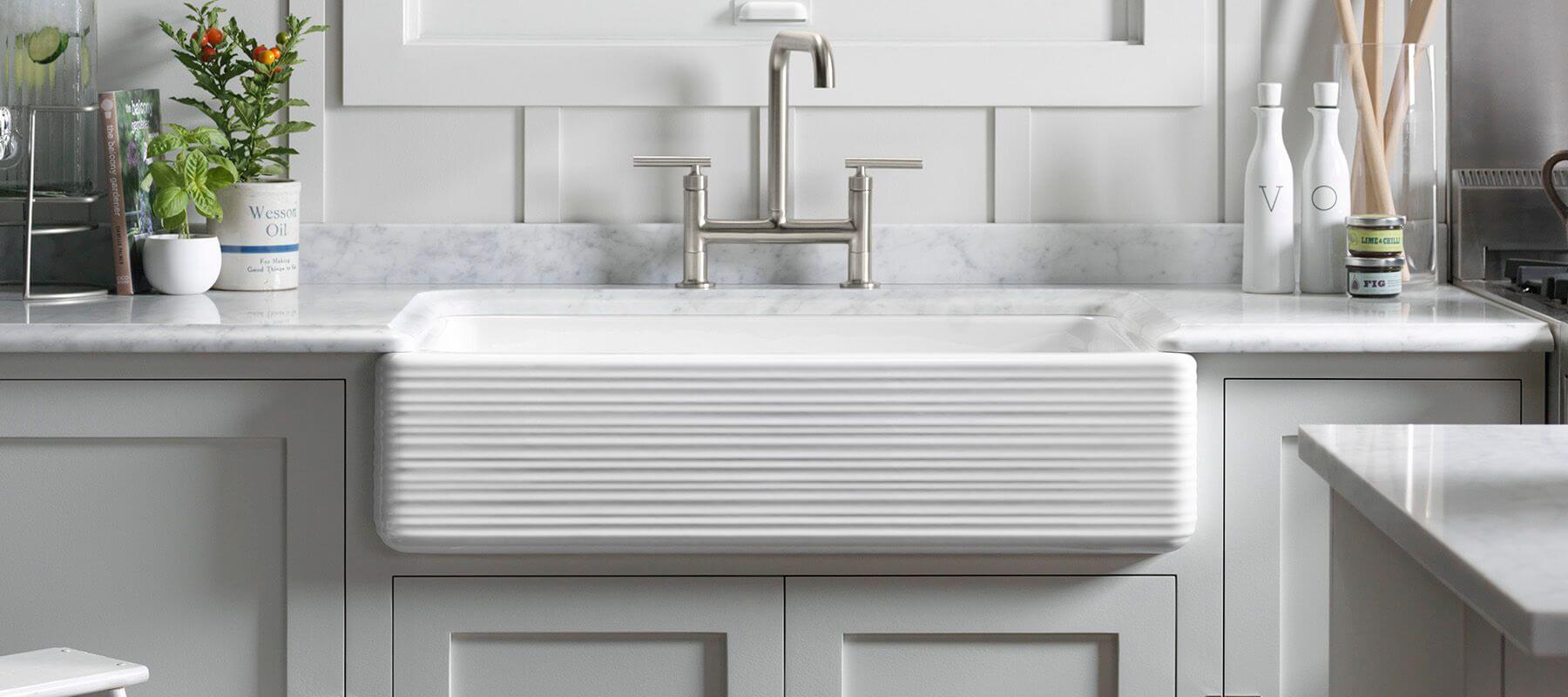 apron-front farmhouse-style sink